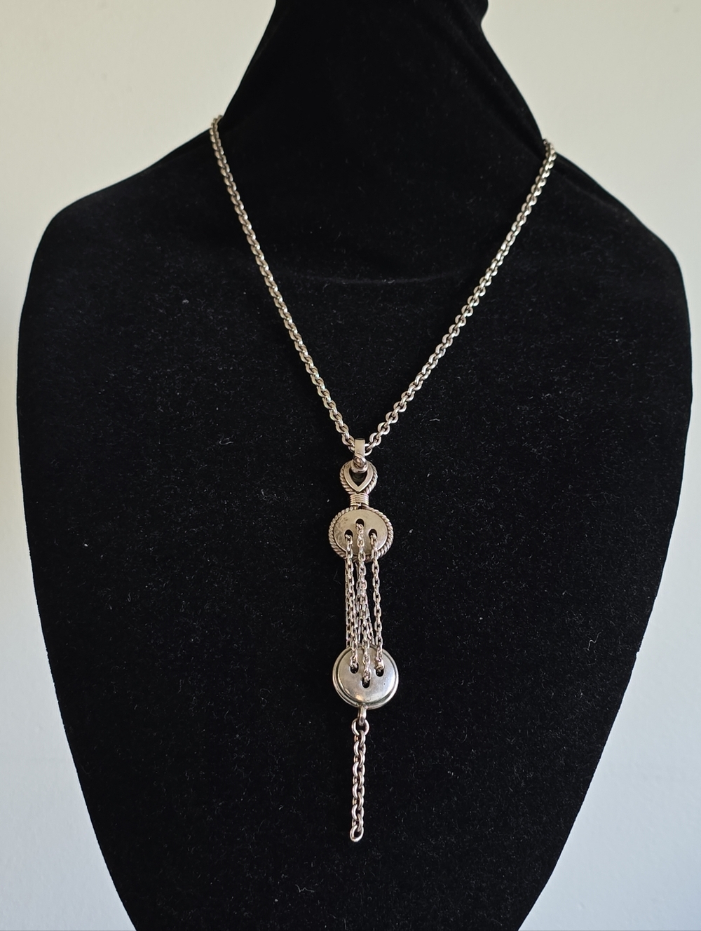 Vintage 925 sterling silver Denmark heavy pendant  necklace